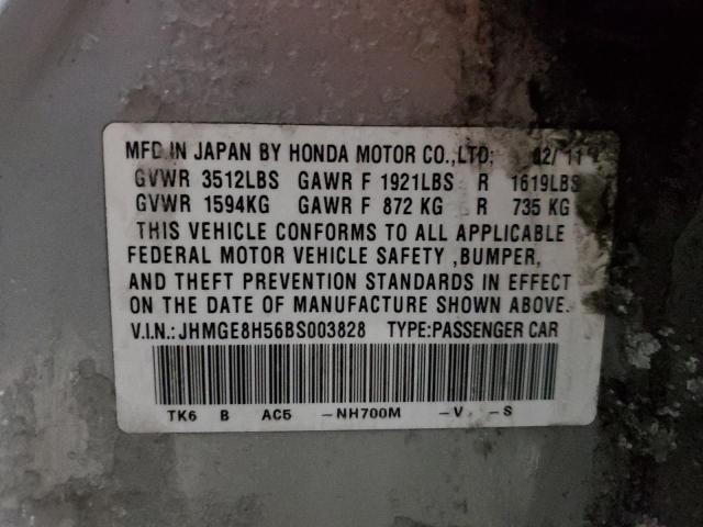 JHMGE8H56BS003828 - 2011 HONDA FIT SPORT SILVER photo 13