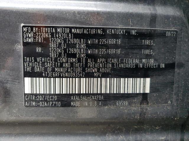 4T3E6RFV6NU093542 - 2022 TOYOTA RAV4 XSE GRAY photo 13