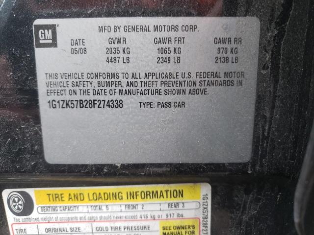 1G1ZK57B28F274338 - 2008 CHEVROLET MALIBU LTZ 灰色 照片 12