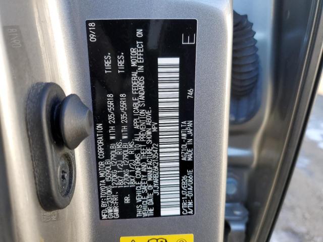 JTJYARBZ6K2135472 - 2019 LEXUS NX 300 BASE ვერცხლისფერი ფოტო 13