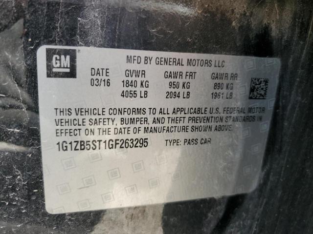 1G1ZB5ST1GF263295 - 2016 CHEVROLET MALIBU LS შავი ფოტო 12