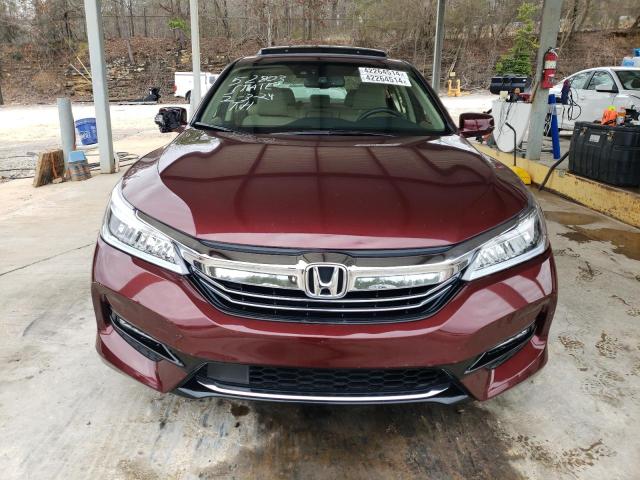 JHMCR6F7XHC004964 - 2017 HONDA ACCORD TOURING HYBRID BURGUNDY photo 5