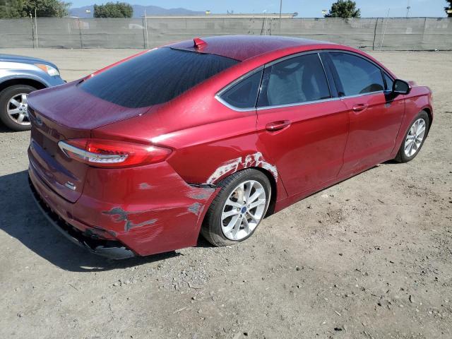 3FA6P0HD1KR200438 - 2019 FORD FUSION SE BURGUNDY photo 3