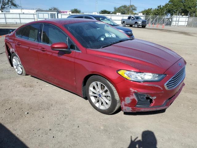 3FA6P0HD1KR200438 - 2019 FORD FUSION SE BURGUNDY photo 4