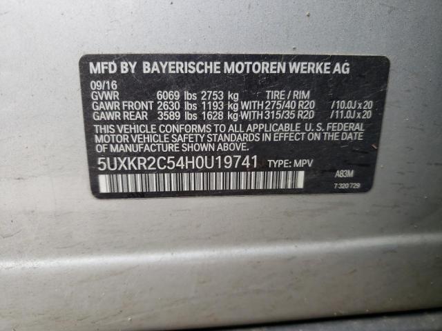 5UXKR2C54H0U19741 - 2017 BMW X5 SDRIVE35I SILVER photo 13