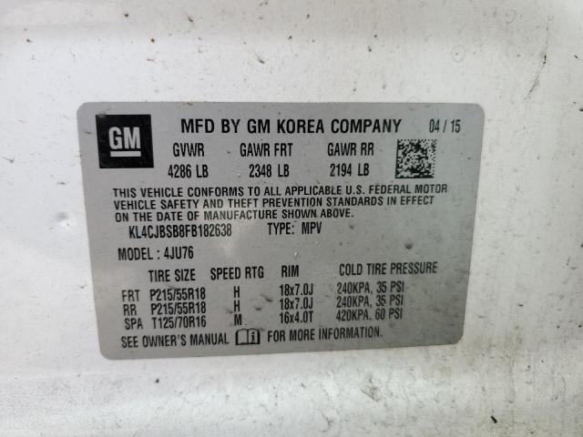 KL4CJBSB8FB182638 - 2015 BUICK ENCORE CONVENIENCE 白色 照片 13