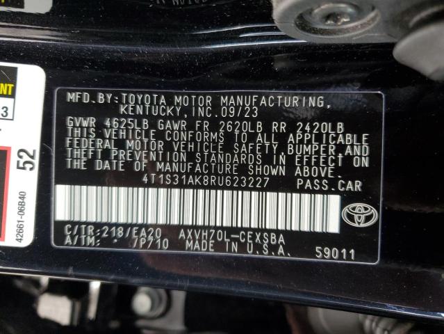 4T1S31AK8RU623227 - 2024 TOYOTA CAMRY SE NIGHT SHADE BLACK photo 12