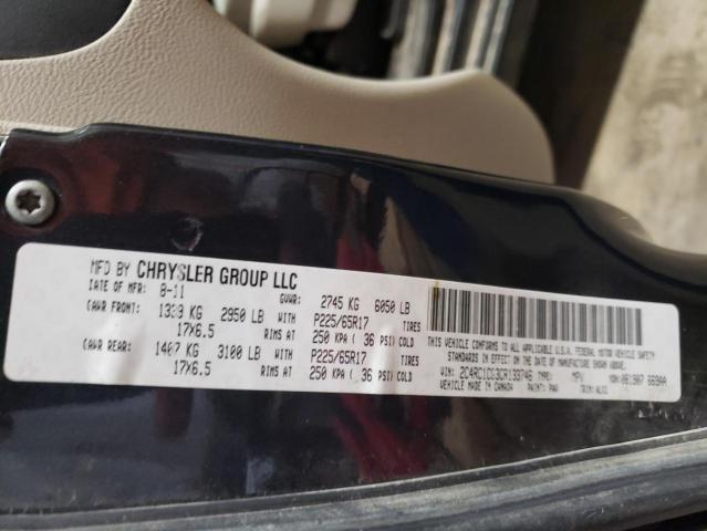 2C4RC1CG3CR133746 - 2012 CHRYSLER TOWN & COU TOURING L GRAY photo 13