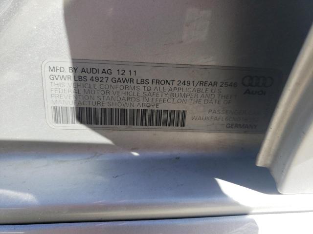 WAUKFAFL6CN018392 - 2012 AUDI A4 PRESTIGE SILVER photo 13