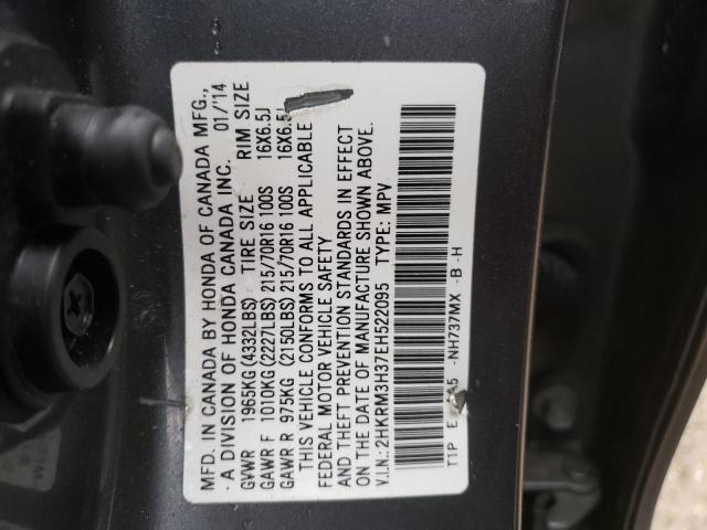 2HKRM3H37EH522095 - 2014 HONDA CR-V LX GRAY photo 13