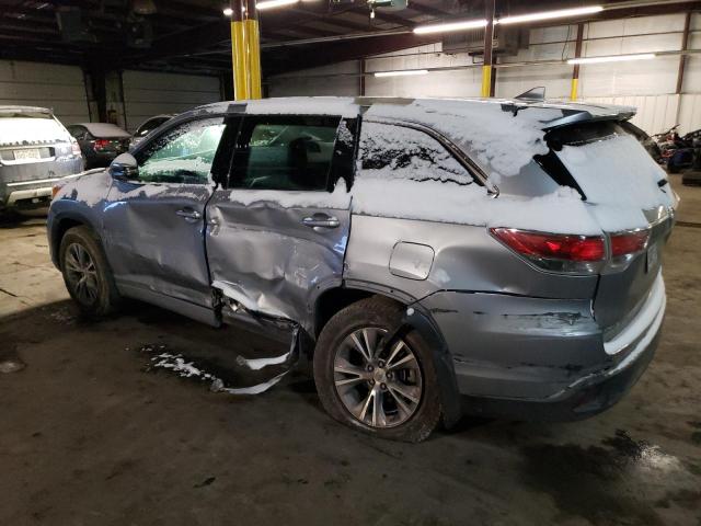 5TDJKRFH7ES023909 - 2014 TOYOTA HIGHLANDER XLE SILVER photo 2