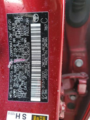 JTDEAMDE7NJ040478 - 2022 TOYOTA COROLLA LE RED photo 12