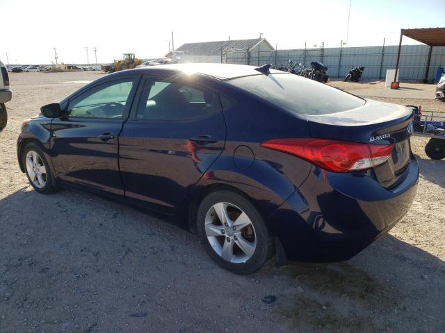 5NPDH4AE6DH442186 - 2013 HYUNDAI ELANTRA GLS BLUE photo 2