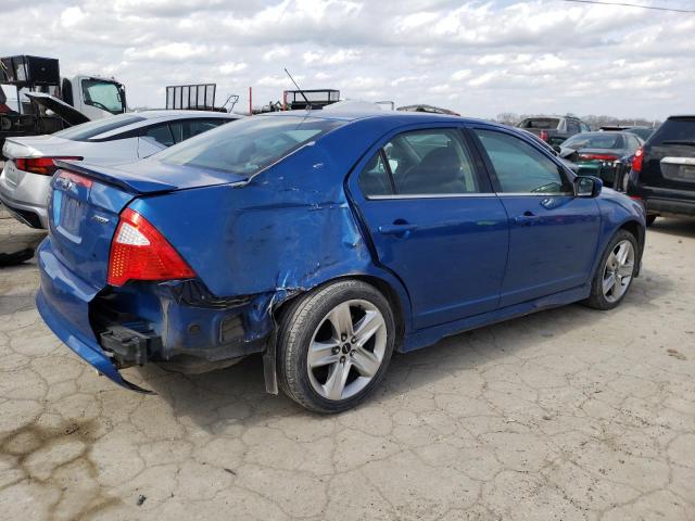3FAHP0KCXCR190566 - 2012 FORD FUSION SPORT BLUE photo 3