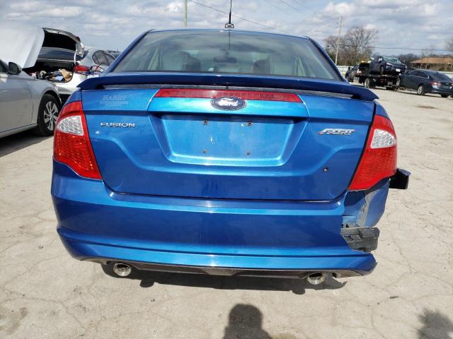 3FAHP0KCXCR190566 - 2012 FORD FUSION SPORT BLUE photo 6