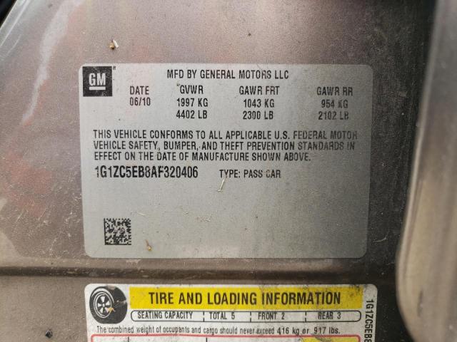 1G1ZC5EB8AF320406 - 2010 CHEVROLET MALIBU 1LT ყავისფერი ფოტო 12