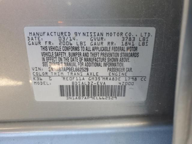 3N1AB7AP9EL662529 - 2014 NISSAN SENTRA S GRAY photo 12