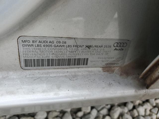 WAULF78K49N030030 - 2009 AUDI A4 2.0T QUATTRO SILVER photo 12