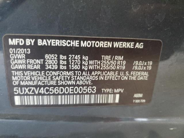 5UXZV4C56D0E00563 - 2013 BMW X5 XDRIVE35I GRAY photo 14
