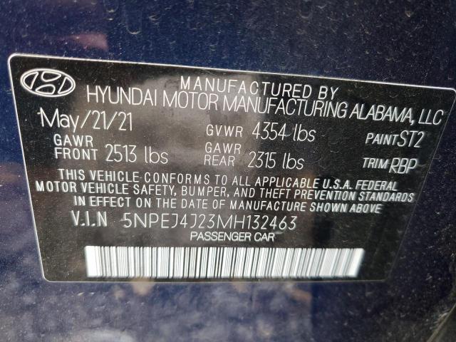 5NPEJ4J23MH132463 - 2021 HYUNDAI SONATA SEL PLUS BLUE photo 13