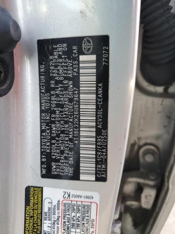 4T1BE32K26U679647 - 2006 TOYOTA CAMRY LE SILVER photo 12