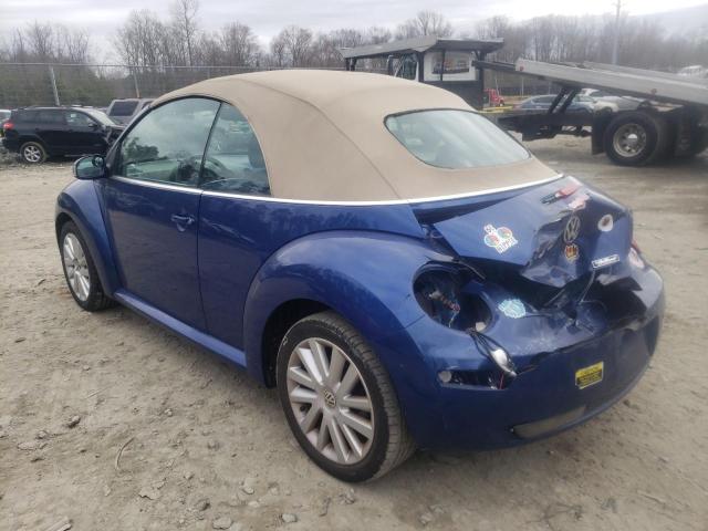 3VWRF31Y28M418075 - 2008 VOLKSWAGEN NEW BEETLE CONVERTIBLE SE BLUE photo 2