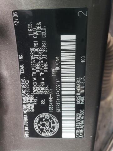 5TFRT54147X002141 - 2007 TOYOTA TUNDRA DOUBLE CAB SR5 TAN photo 12