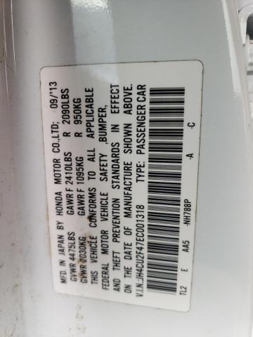 JH4CU2F47EC001318 - 2014 ACURA TSX WHITE photo 12