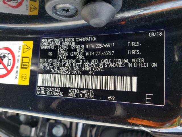 JTJYARBZ6K2129719 - 2019 LEXUS NX 300 BASE შავი ფოტო 10