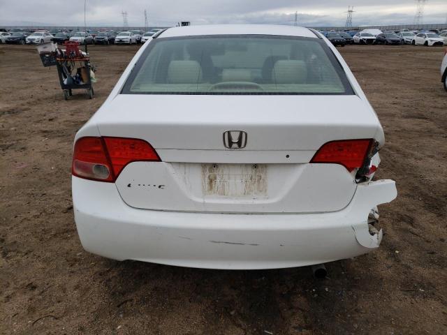 2HGFA15578H529567 - 2008 HONDA CIVIC LX WHITE photo 6