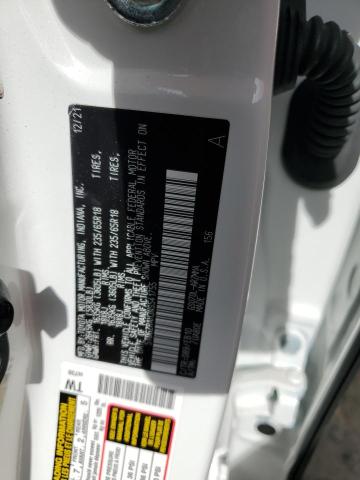 5TDGZRAH3NS541755 - 2022 TOYOTA HIGHLANDER XLE WHITE photo 12