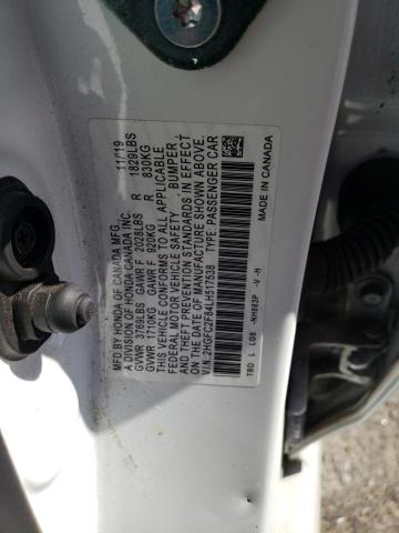 2HGFC2F84LH517538 - 2020 HONDA CIVIC SPORT 白色 照片 13