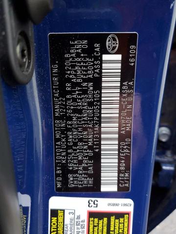 4T1T31AK7PU052105 - 2023 TOYOTA CAMRY SE NIGHT SHADE BLUE photo 12