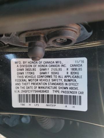 2HGFC1F75HH636403 - 2017 HONDA CIVIC EXL Qara foto 12