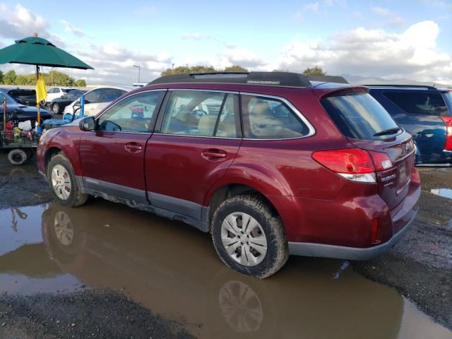 4S4BRBAC9B3401546 - 2011 SUBARU OUTBACK 2.5I RED photo 2