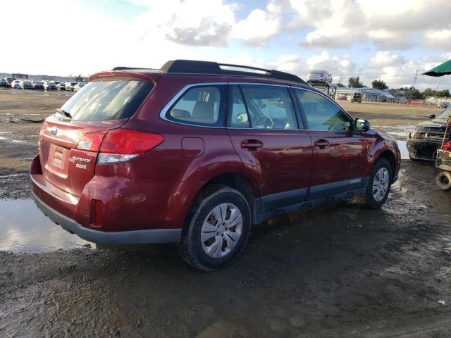 4S4BRBAC9B3401546 - 2011 SUBARU OUTBACK 2.5I RED photo 3