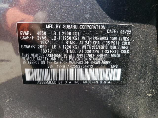 4S4BTANC5N3254412 - 2022 SUBARU OUTBACK LIMITED GRAY photo 13