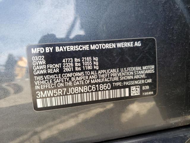 3MW5R7J08N8C61860 - 2022 BMW 330XI Grafit fotoğraf 12