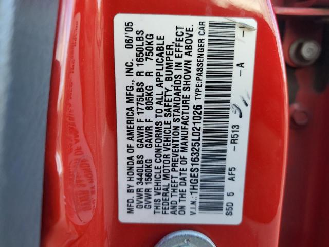 1HGES16325L021026 - 2005 HONDA CIVIC DX VP Qırmızı foto 13