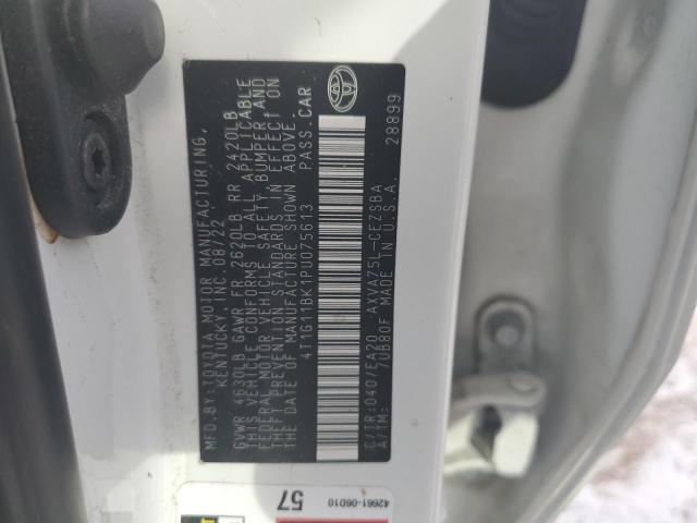 4T1G11BK1PU075613 - 2023 TOYOTA CAMRY SE NIGHT SHADE WHITE photo 12