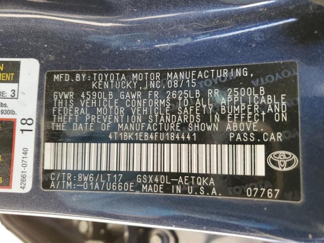 4T1BK1EB4FU184441 - 2015 TOYOTA AVALON XLE BLUE photo 12