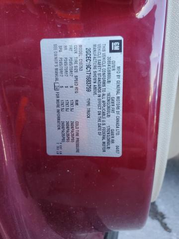 2GCEC19C171683759 - 2007 CHEVROLET SILVERADO C1500 MAROON photo 12