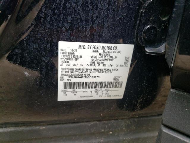 1FM5K8AB2MGC35975 - 2021 FORD EXPLORER POLICE INTERCEPTOR 黑色 照片 13