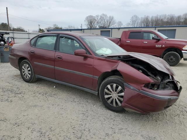 2G1WF52E719326084 - 2001 CHEVROLET IMPALA BURGUNDY photo 4