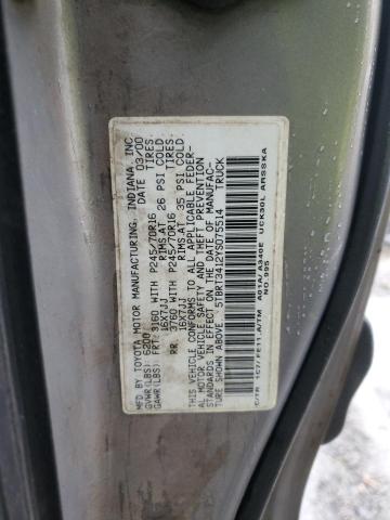 5TBRT3412YS075514 - 2000 TOYOTA TUNDRA ACCESS CAB ნაცრისფერი ფოტო 12