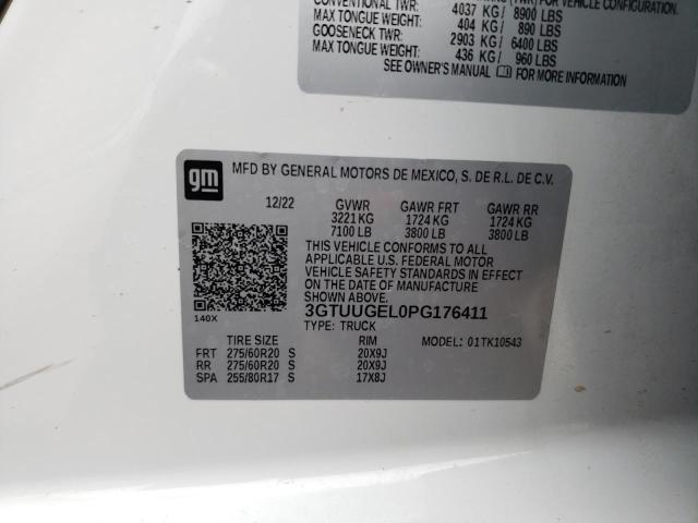 3GTUUGEL0PG176411 - 2023 GMC SIERRA K1500 DENALI WHITE photo 12