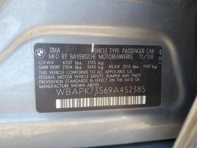 WBAPK73569A452385 - 2009 BMW 328 XI GRAY photo 12