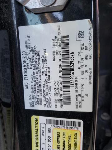 1FA6P0G78E5395876 - 2014 FORD FUSION S BLACK photo 12