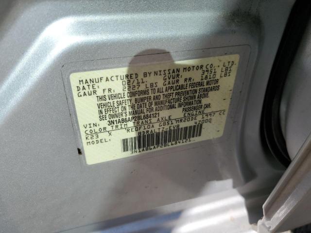 3N1AB6AP2BL684121 - 2011 NISSAN SENTRA 2.0 SILVER photo 12