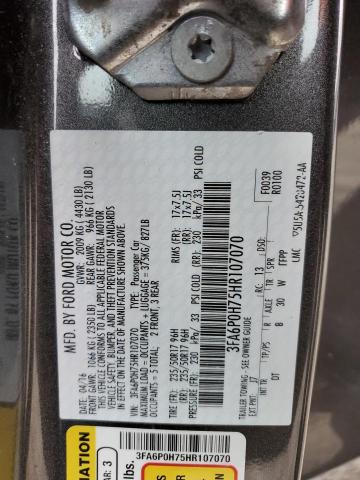 3FA6P0H75HR107070 - 2017 FORD FUSION SE GRAY photo 12